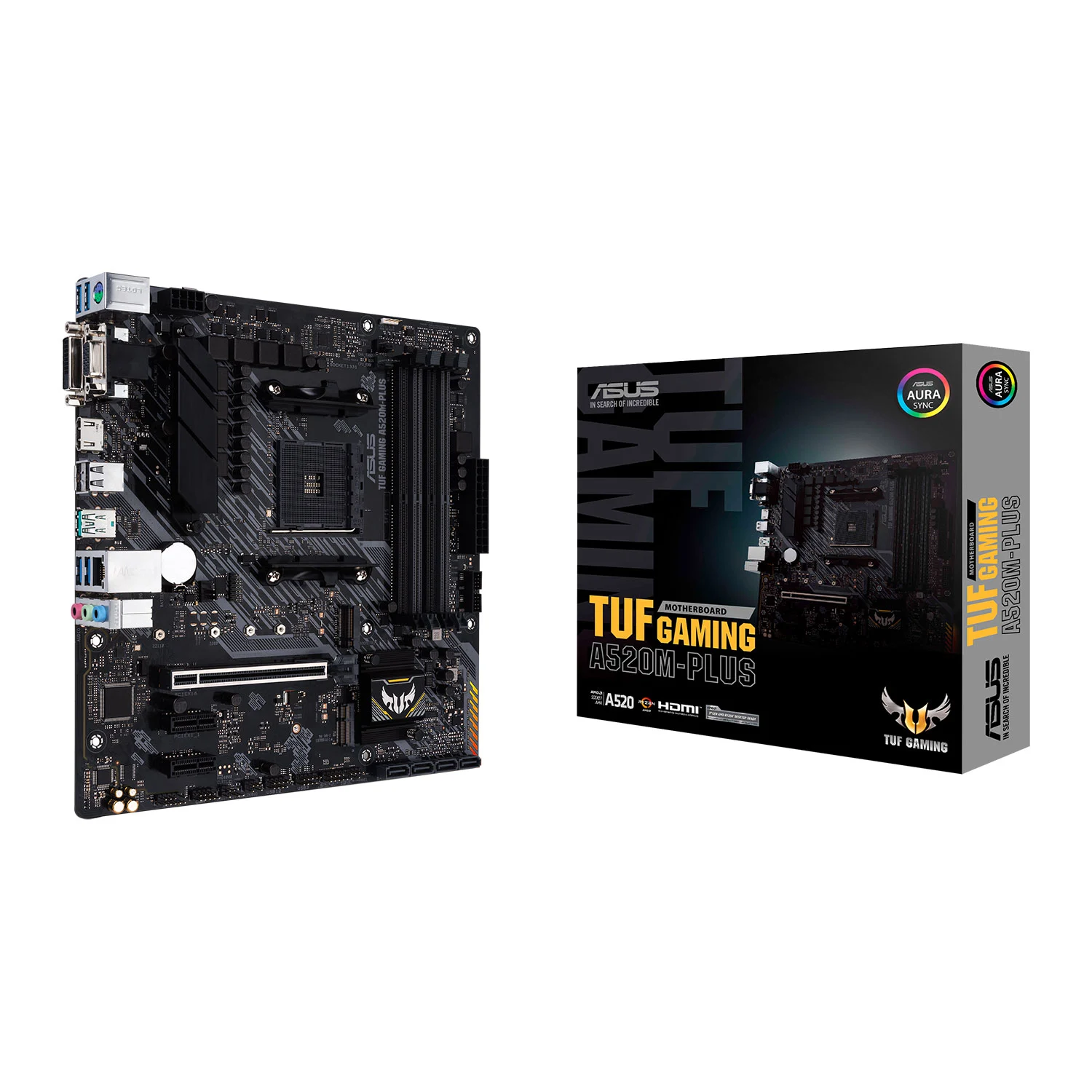 ASUS TUF GAMING A520M-PLUS, AM4, PCIe 3.0, 1x M.2, USB 3.2 Gen 2 – Micro ATX