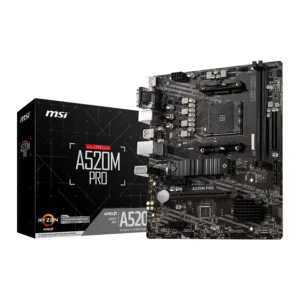 MSI A520M PRO, AM4, 1x M.2, USB 3.2 Gen 1 A – Micro ATX