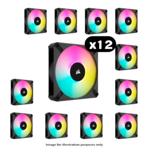 12x Corsair iCUE AF120 ELITE RGB – 120mm, Black