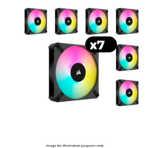 7x Corsair iCUE AF120 ELITE RGB – 120mm, Black