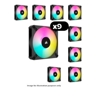 9x Corsair iCUE AF120 ELITE RGB – 120mm, Black