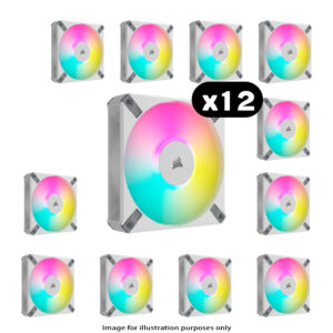 12x Corsair iCUE AF120 ELITE RGB – 120mm, White