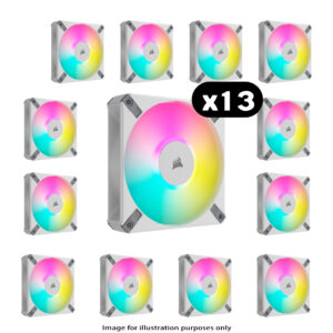 13x Corsair iCUE AF120 ELITE RGB – 120mm, White
