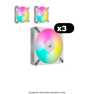 3x Corsair iCUE AF120 ELITE RGB – 120mm, White