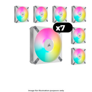 7x Corsair iCUE AF120 ELITE RGB – 120mm, White