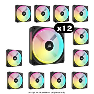 12x Corsair iCUE LINK QX120 RGB – 120mm, Black