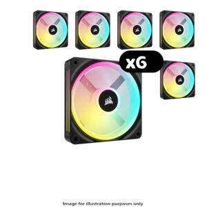 6x Corsair iCUE LINK QX120 RGB – 120mm, Black