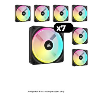 7x Corsair iCUE LINK QX120 RGB – 120mm, Black