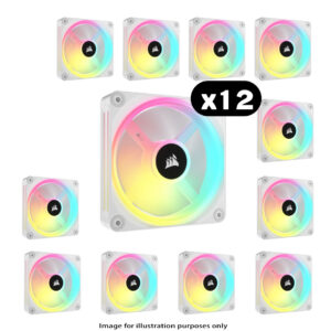 12x Corsair iCUE LINK QX120 RGB – 120mm, White
