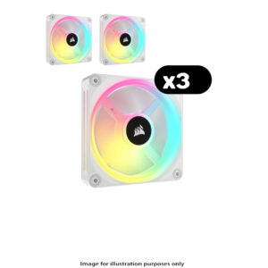 3x Corsair iCUE LINK QX120 RGB – 120mm, White