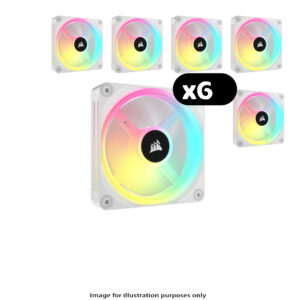6x Corsair iCUE LINK QX120 RGB – 120mm, White