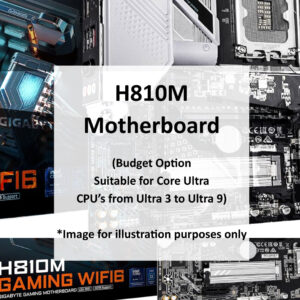 H810M, DDR5, Socket 1851, PCIe 4.0, 1x M.2, 1GbE, ATX