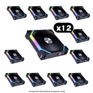 12x Lian Li UNI FAN SL120 V2 RGB – 120mm, Black