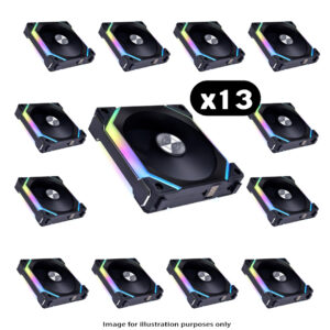 13x Lian Li UNI FAN SL120 V2 RGB – 120mm, Black