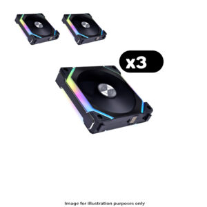 3x Lian Li UNI FAN SL120 V2 RGB – 120mm, Black