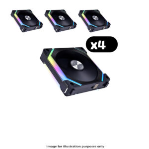 4x Lian Li UNI FAN SL120 V2 RGB – 120mm, Black