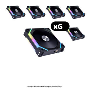 6x Lian Li UNI FAN SL120 V2 RGB – 120mm, Black