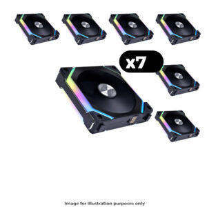 7x Lian Li UNI FAN SL120 V2 RGB – 120mm, Black