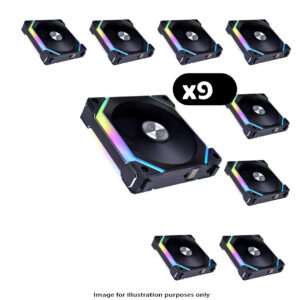 9x Lian Li UNI FAN SL120 V2 RGB – 120mm, Black