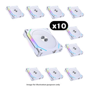 10x Lian Li UNI FAN SL120 V2 RGB – 120mm, White