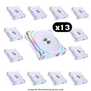 13x Lian Li UNI FAN SL120 V2 RGB – 120mm, White