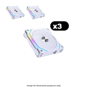 3x Lian Li UNI FAN SL120 V2 RGB – 120mm, White