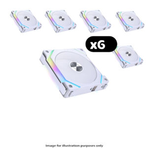 6x Lian Li UNI FAN SL120 V2 RGB – 120mm, White