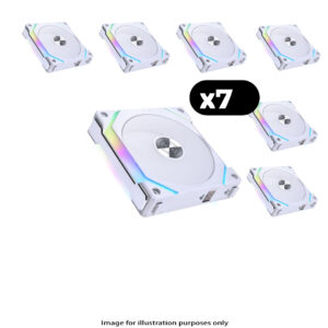 7x Lian Li UNI FAN SL120 V2 RGB – 120mm, White