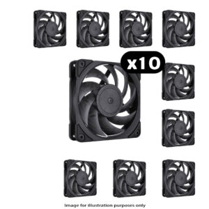 10x Noctua NF-A12x25 PWM Chromax – 120mm, Black