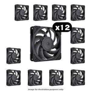 12x Noctua NF-A12x25 PWM Chromax – 120mm, Black