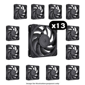 13x Noctua NF-A12x25 PWM Chromax – 120mm, Black