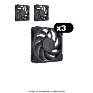 3x Noctua NF-A12x25 PWM Chromax – 120mm, Black