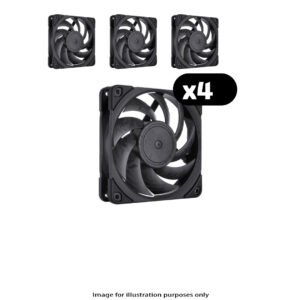 4x Noctua NF-A12x25 PWM Chromax – 120mm, Black
