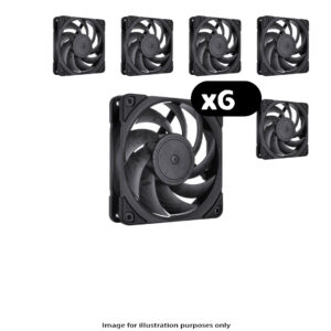 6x Noctua NF-A12x25 PWM Chromax – 120mm, Black
