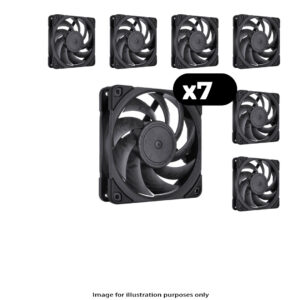7x Noctua NF-A12x25 PWM Chromax – 120mm, Black