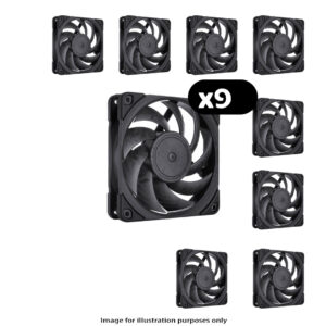 9x Noctua NF-A12x25 PWM Chromax – 120mm, Black